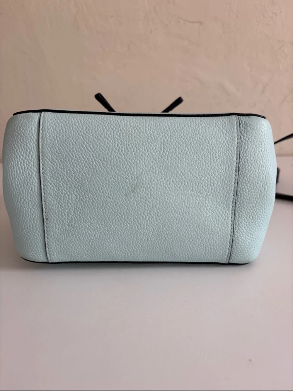 kate spade Mint and Black‎ Leather Drawstring Shoulder Bag